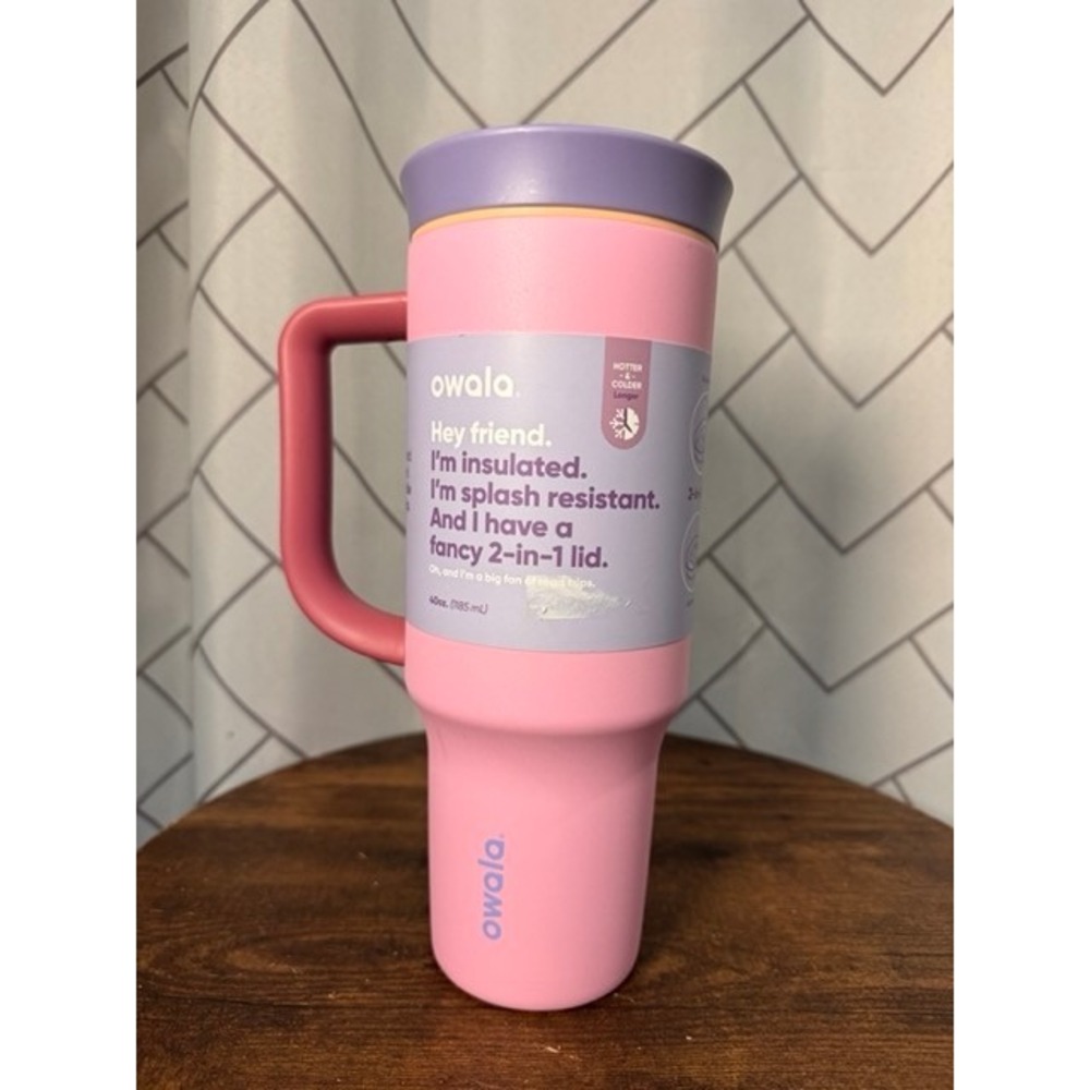 Owala 40oz NEW Tumbler Rosy Dreams Insulated Travel Cup 2-in-1 Lid Water Coffee